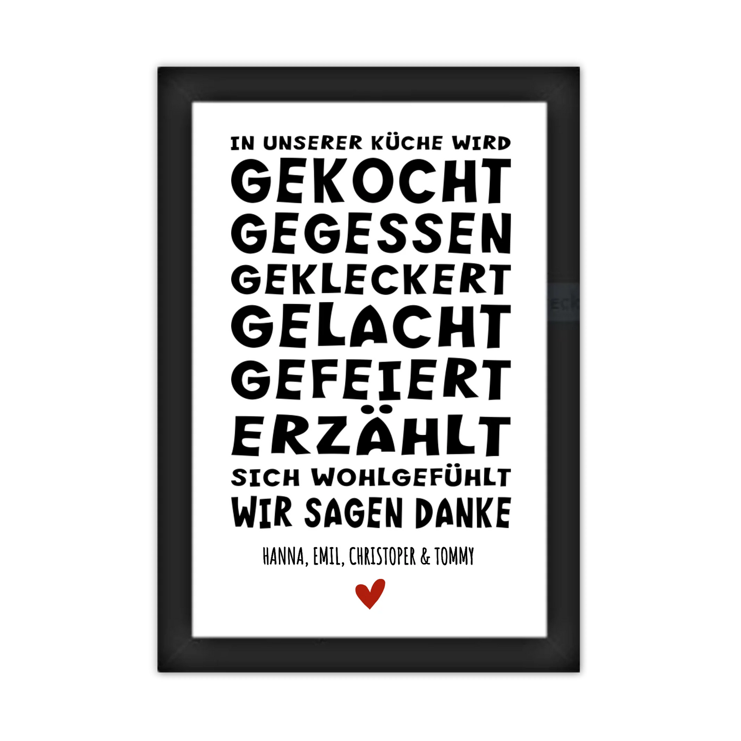 "In unserer Küche" Personalisiertes Küchenposter Sprücheposter | Zeitraum-Kunstdruck 2