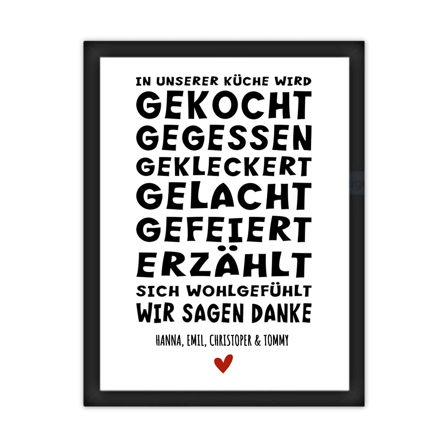 "In unserer Küche" Personalisiertes Küchenposter Sprücheposter | Zeitraum-Kunstdruck 2