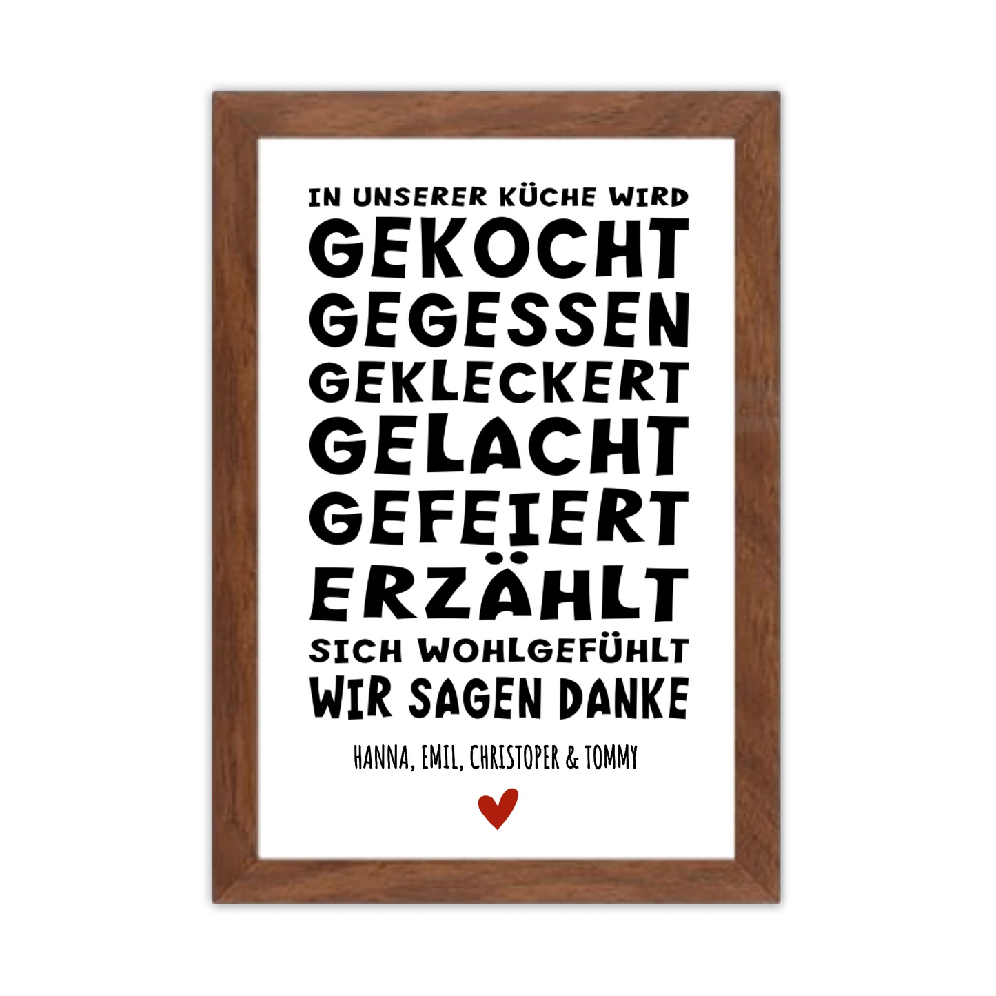 "In unserer Küche" Personalisiertes Küchenposter Sprücheposter | Zeitraum-Kunstdruck 2