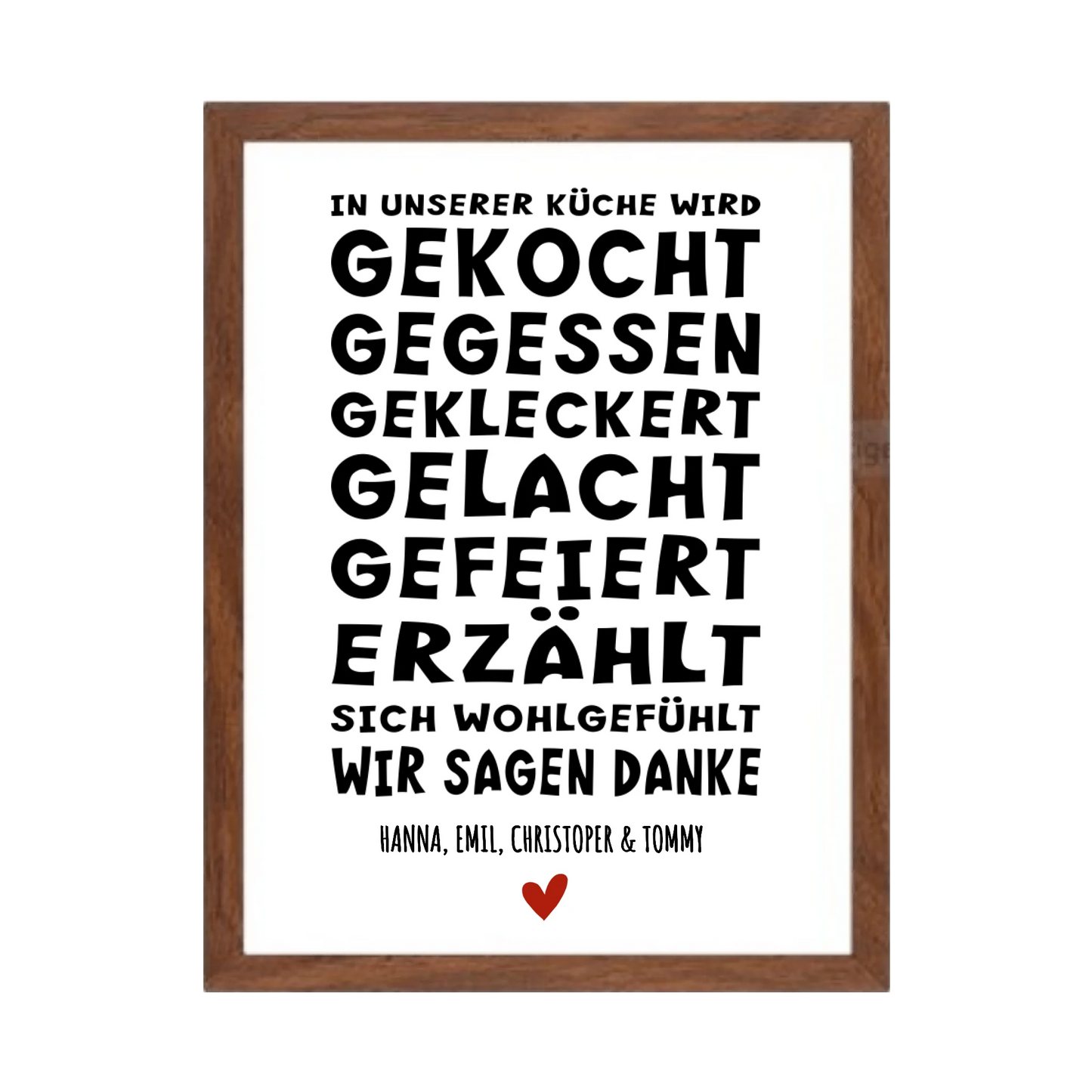 "In unserer Küche" Personalisiertes Küchenposter Sprücheposter | Zeitraum-Kunstdruck 2