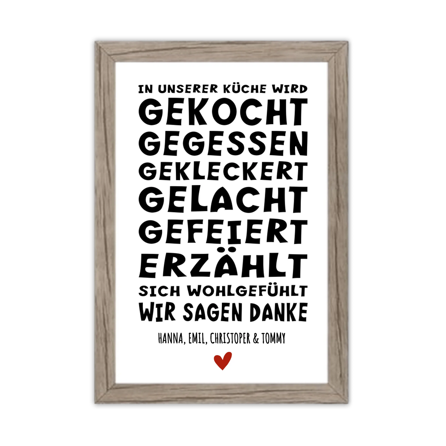 "In unserer Küche" Personalisiertes Küchenposter Sprücheposter | Zeitraum-Kunstdruck 2