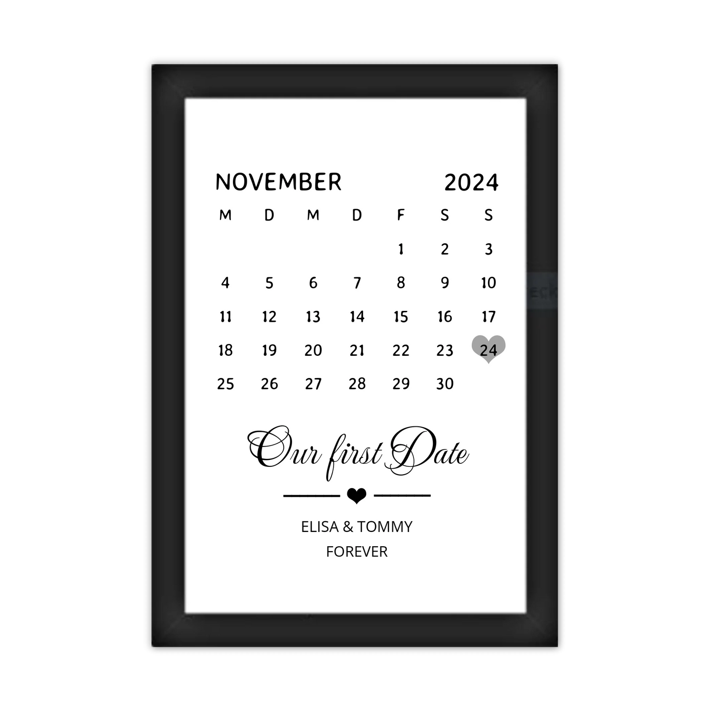 "OUR FIRST DATE" Kalenderposter für Paare | Geschenk Valentinstag | Hochzeitstag | Jahrestag