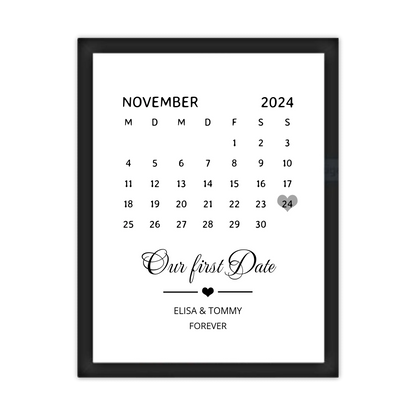 "OUR FIRST DATE" Kalenderposter für Paare | Geschenk Valentinstag | Hochzeitstag | Jahrestag