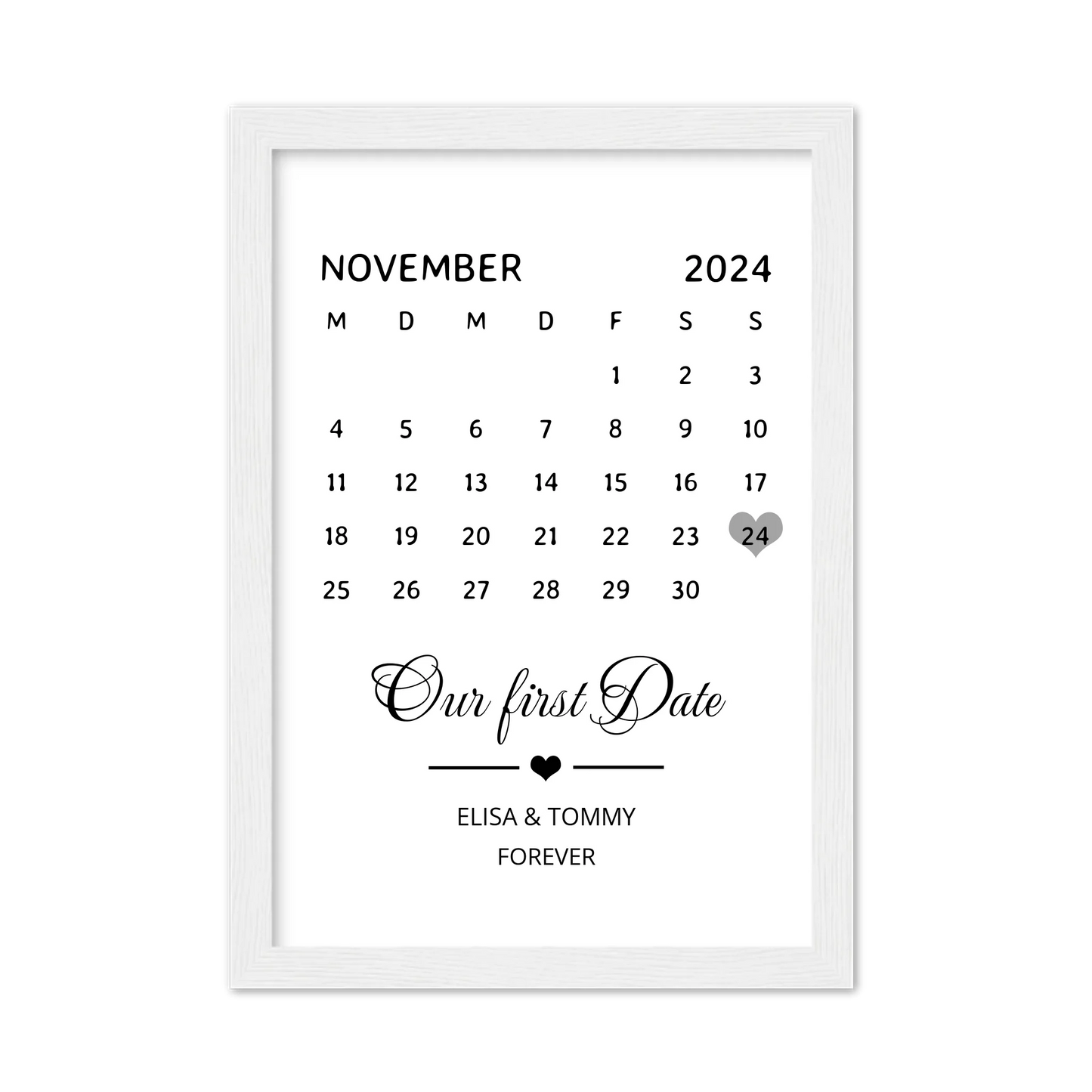 "OUR FIRST DATE" Kalenderposter für Paare | Geschenk Valentinstag | Hochzeitstag | Jahrestag