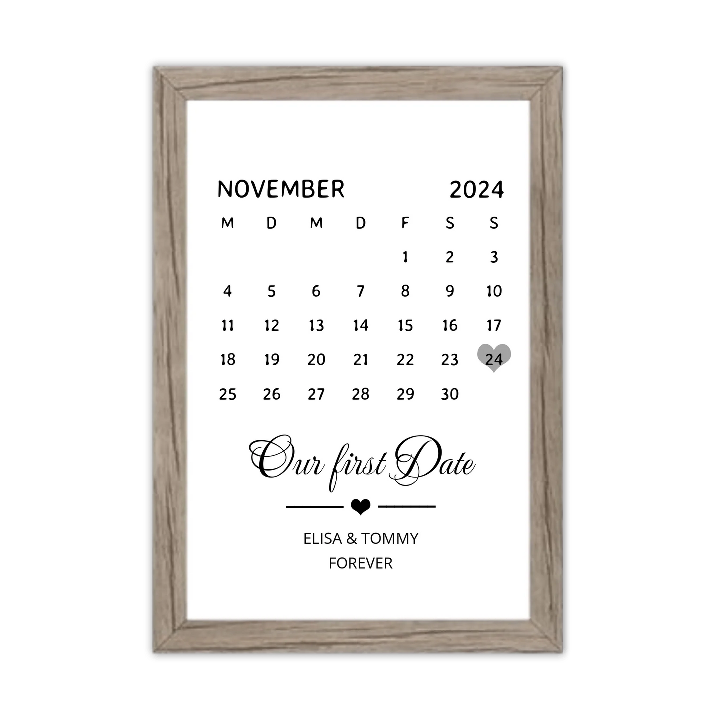 "OUR FIRST DATE" Kalenderposter für Paare | Geschenk Valentinstag | Hochzeitstag | Jahrestag