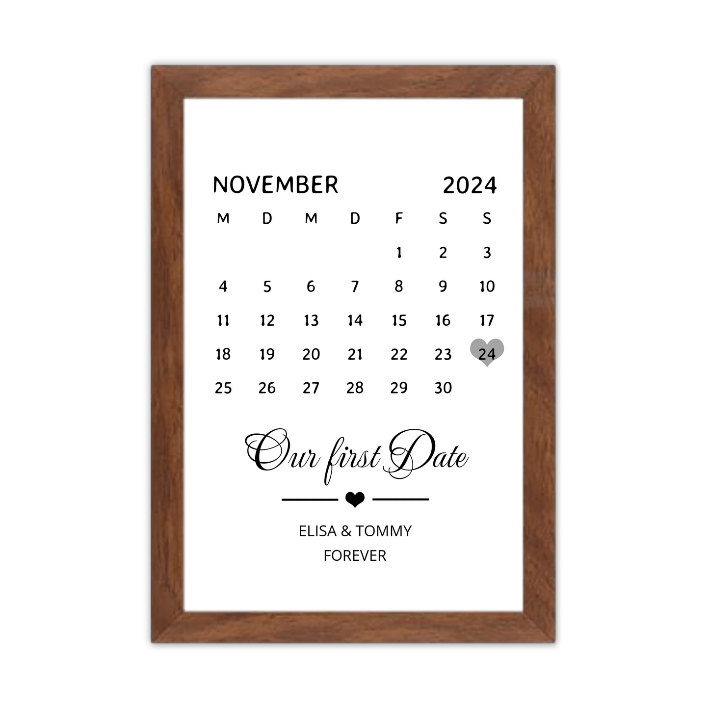 "OUR FIRST DATE" Kalenderposter für Paare | Geschenk Valentinstag | Hochzeitstag | Jahrestag