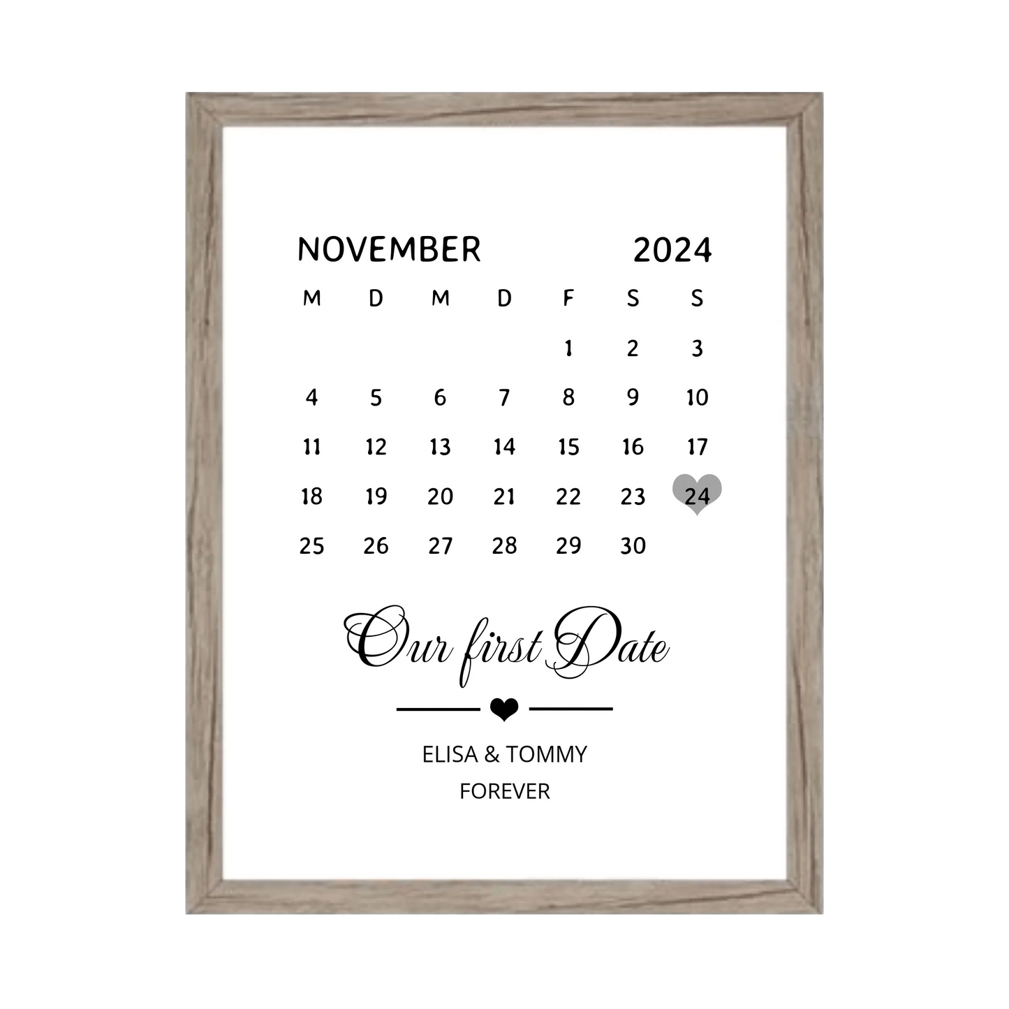 "OUR FIRST DATE" Kalenderposter für Paare | Geschenk Valentinstag | Hochzeitstag | Jahrestag