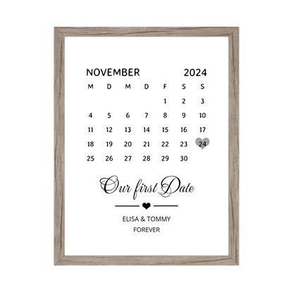 "OUR FIRST DATE" Kalenderposter für Paare | Geschenk Valentinstag | Hochzeitstag | Jahrestag