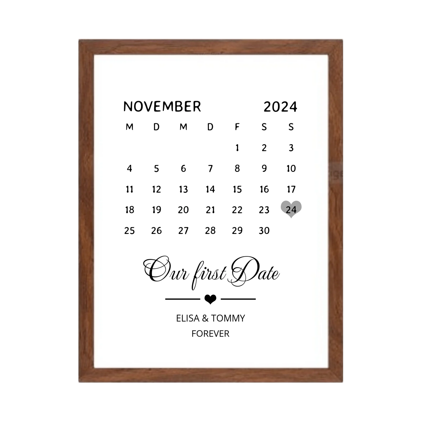 "OUR FIRST DATE" Kalenderposter für Paare | Geschenk Valentinstag | Hochzeitstag | Jahrestag