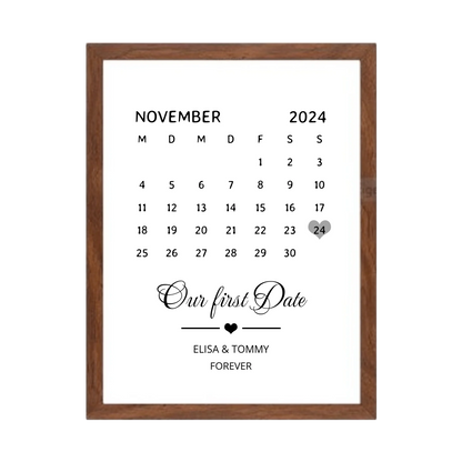 "OUR FIRST DATE" Kalenderposter für Paare | Geschenk Valentinstag | Hochzeitstag | Jahrestag