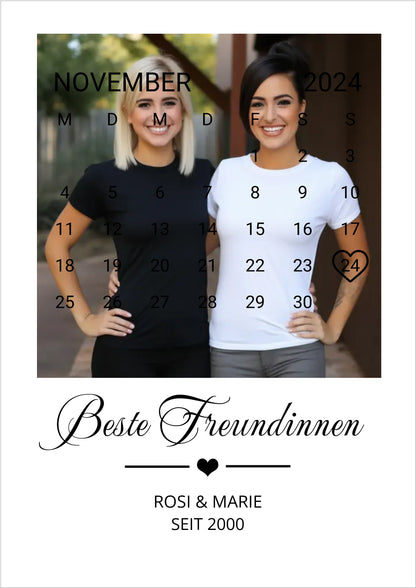 "Beste Freundin" Geschenk personalisiert" Kalender Fotoposter | Geschenk Geburtstag