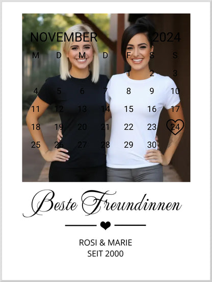 "Beste Freundin" Geschenk personalisiert" Kalender Fotoposter | Geschenk Geburtstag