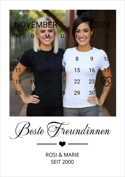 "Beste Freundin" Geschenk personalisiert" Kalender Fotoposter | Geschenk Geburtstag