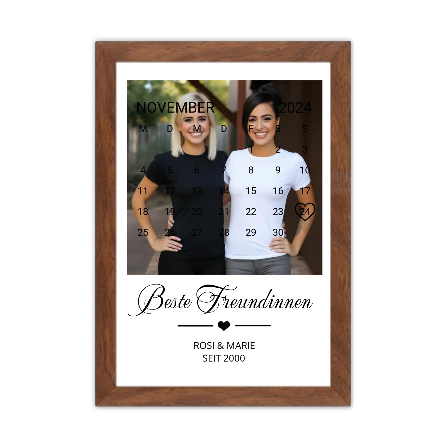 "Beste Freundin" Geschenk personalisiert" Kalender Fotoposter | Geschenk Geburtstag