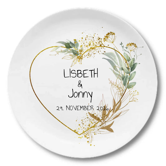 Personalisierter Hochzeitsteller mit Namen & Datum, Geschenk zur Hochzeit, Geschenk Brautpaar, ideal als Gästeteller Teller personalisiert