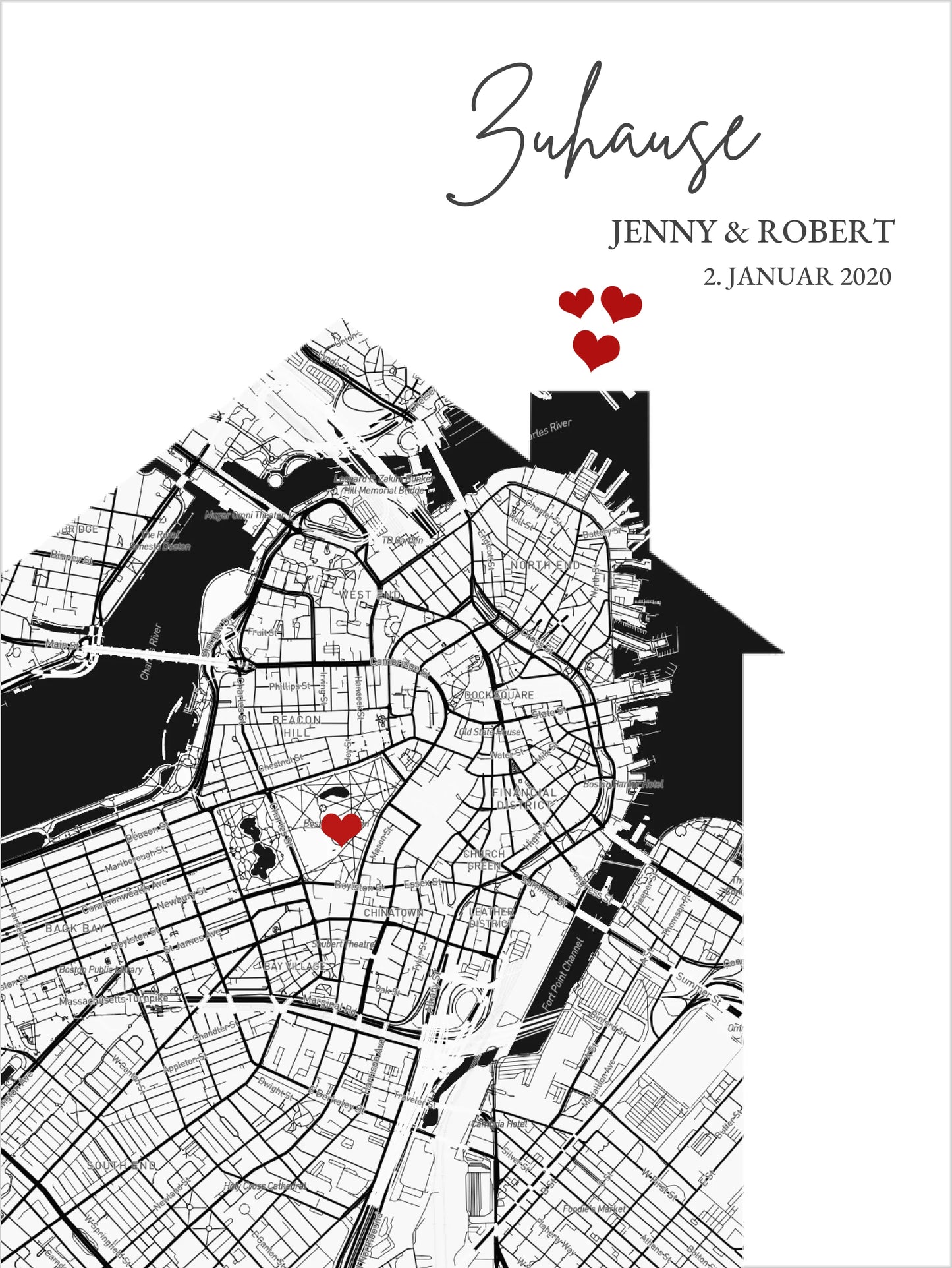 Zuhause Poster Haus personalisiertes Geschenk | Stadtkarte Einzugsgeschenk | Koordinaten Bild Richtfest