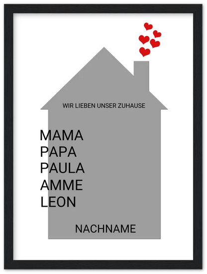 Zeitraum-Kunstdruck | Zuhause Personalisiertes Geschenk zur Hauseinweihnung, Richtfest, Umzug, erste Wohnung, Geburtstagsgeschenk, Weihnachtsgeschenk Familie