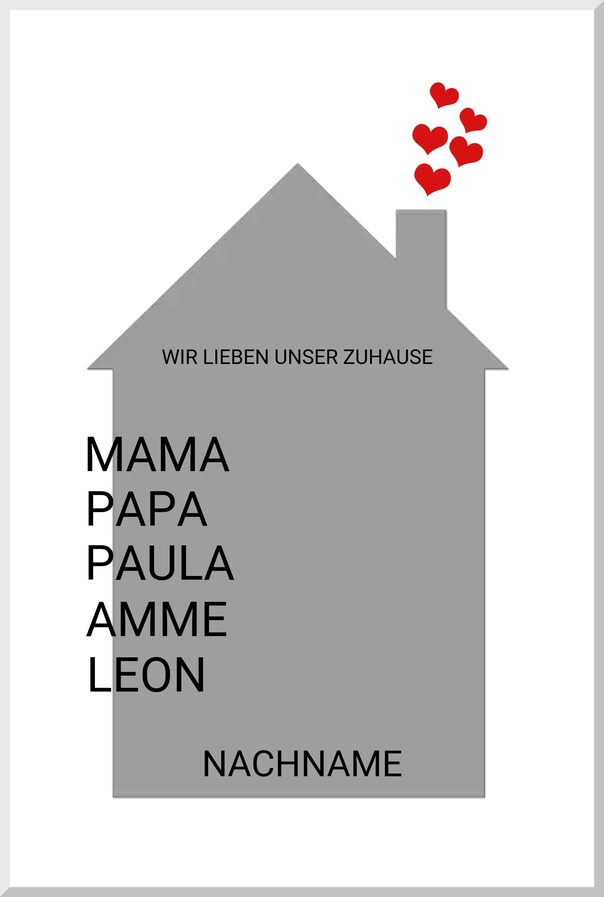 Zeitraum-Kunstdruck | Zuhause Personalisiertes Geschenk zur Hauseinweihnung, Richtfest, Umzug, erste Wohnung, Geburtstagsgeschenk, Weihnachtsgeschenk Familie Leinwanddruck Leinwandbild