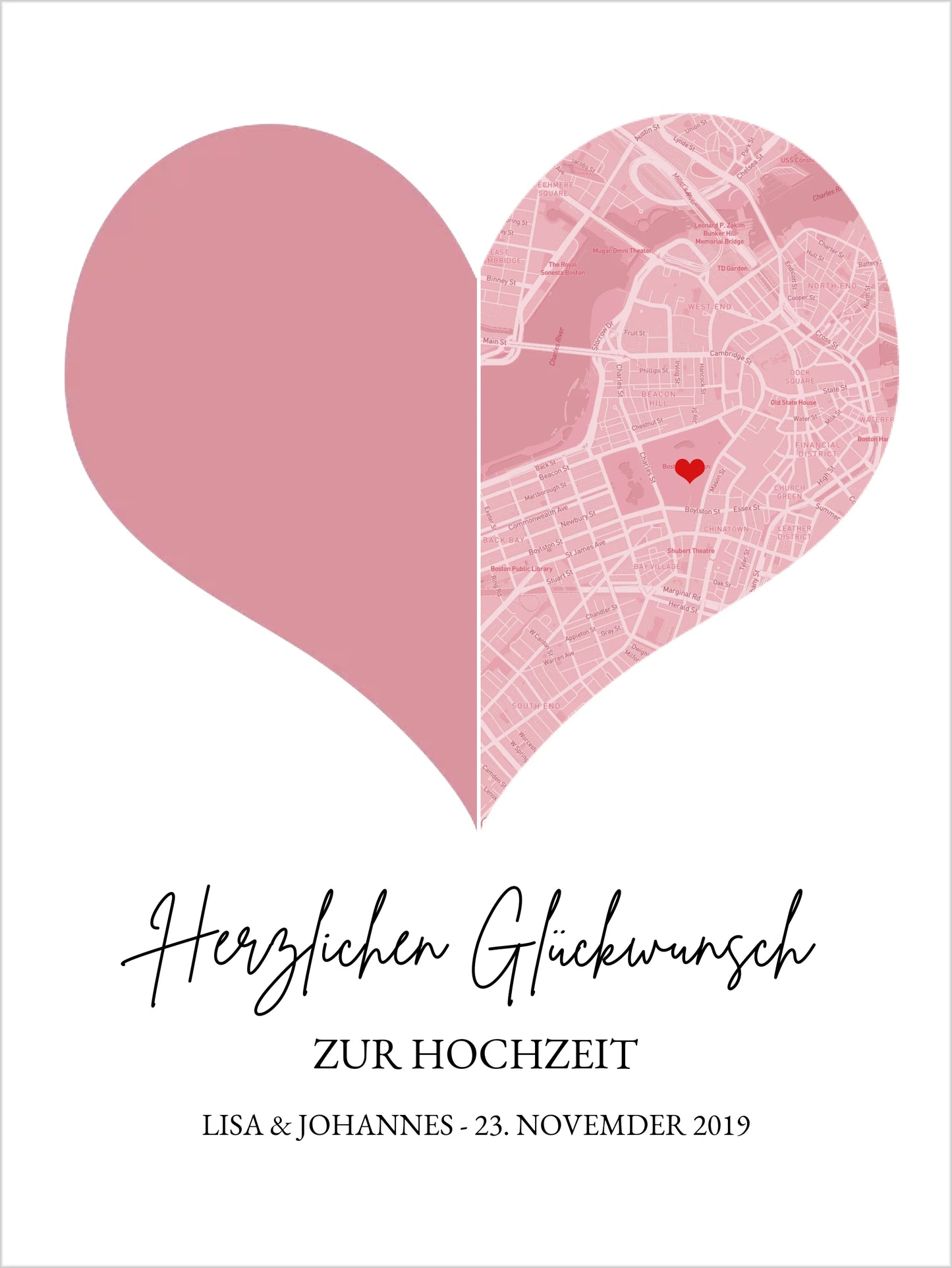 Hochzeitsgeschenk Fotoposter mit Stadtkarte | Koordinaten Fotoposter zur Hochzeit | Hochzeitstag Jahrestag Valentinstag