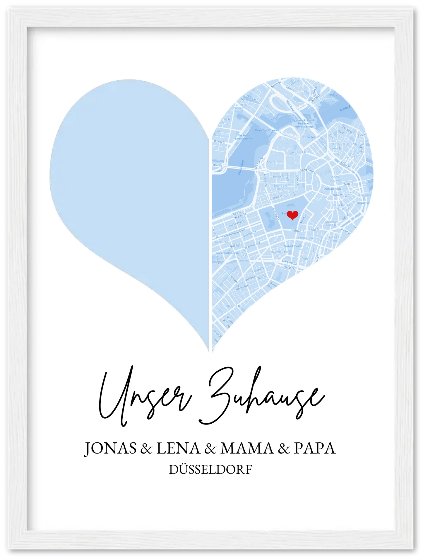 Muttertagsgeschenk Vatertagsgeschenk Geburtstagsgeschenk | Zuhause FAMILIE Poster | Fotoposter Koordinaten Stadtkarte Premium Matte Paper Wooden Framed Poster - White - Vertical Gerahmtes Poster