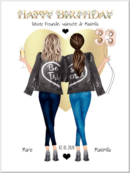 Geburtstagsgeschenk 25. Geburtstag Freundin Bild, Geschenk Schwester, Mama, Kollegin - gift for your bestie Leinwanddruck Leinwandbild