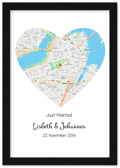 Hochzeitsgeschenk | Gerahmtes Koordinaten Poster Haus im Stadtkarte Design | Geschenkidee Hochzeit  -Valentinstaggeschenk | Geburtstagsgeschenk