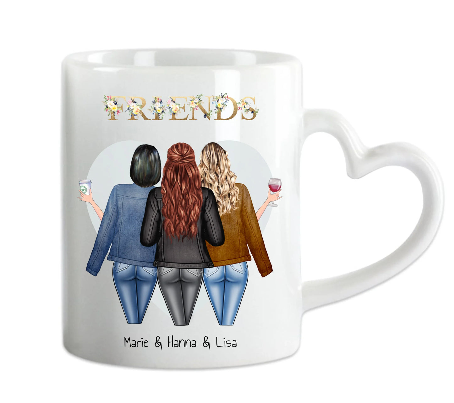 3 Beste Freundinnen Geschenk Tasse, Personalisierte Tasse Freundin, Geschenk Schwester, Geburtstagsgeschenk