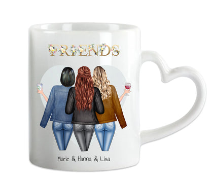 3 Beste Freundinnen Geschenk Tasse, Personalisierte Tasse Freundin, Geschenk Schwester, Geburtstagsgeschenk