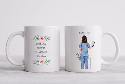 Beste Ärztin , Krankenschwester, Personalisierte Tasse Kaffeebecher, Danke Geschenkidee Kollegin, Pflegerin