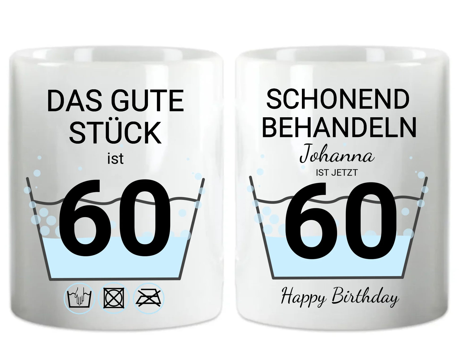 Geburtstageschenk personalisierte Tasse -  80 Jahre Schonend behandeln - das gut Stück ist 18mit Geburtstagszahl und Namenpersonalisiert. Geschenkidee Geburtstag 