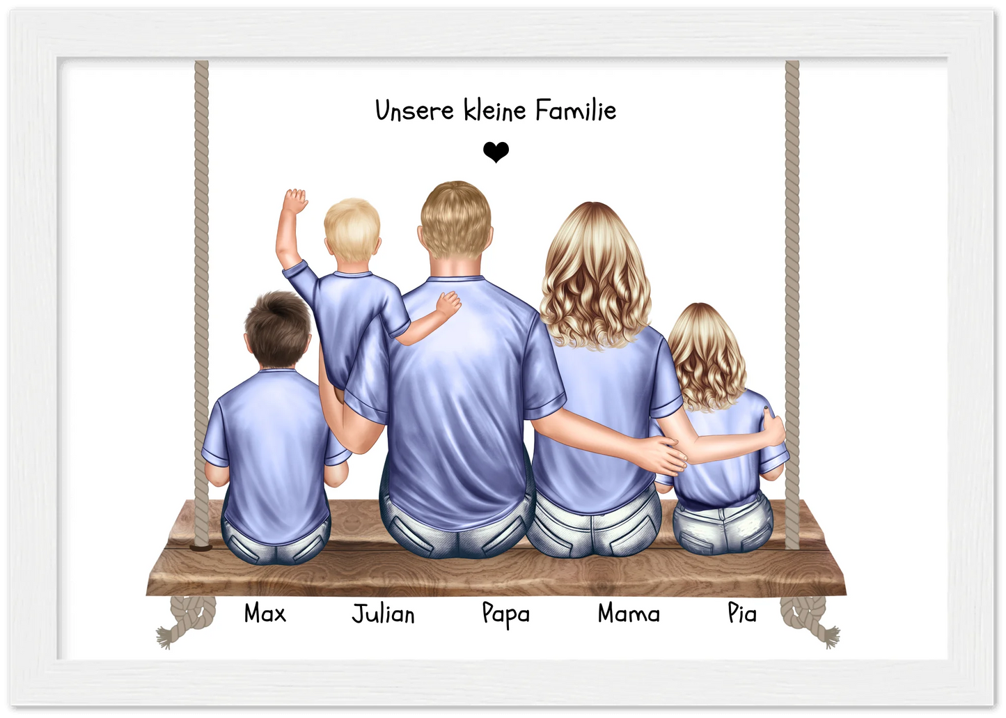 Geschenk Familie Bild mit 3 Kindern-Poster Familie-Familienbild Personalisiert-Familienposter-Geschenk Papa- Geschenk Mama Geschenk Frau Mann-Geburtstag Mama Papa