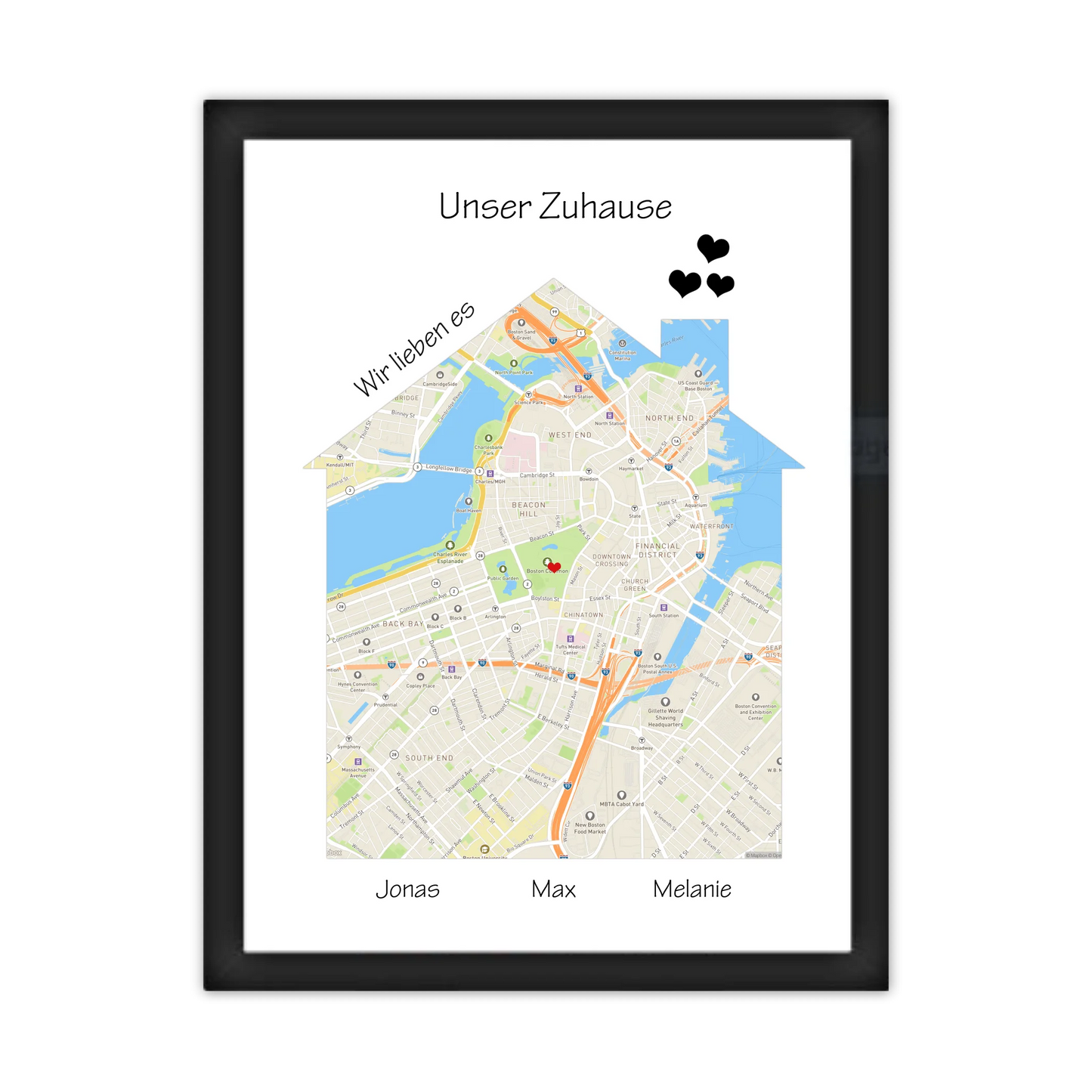"Unser Zuhause" Poster als Einzugsgeschenk in Wohnung, Haus, Richtfest