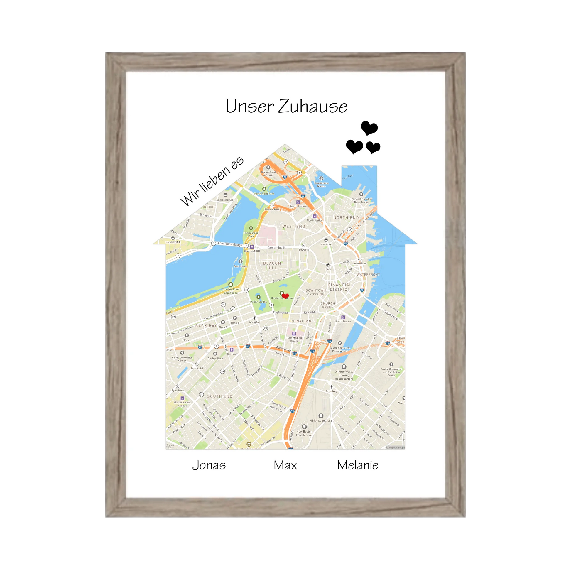 "Unser Zuhause" Poster als Einzugsgeschenk in Wohnung, Haus, Richtfest Gerahmtes Poster Eichenflair Eichenflair