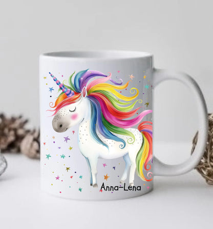 Personalisiertes Kinderposter Einhorn für Mädchen - Kinderzimmer Bild & Wanddeko