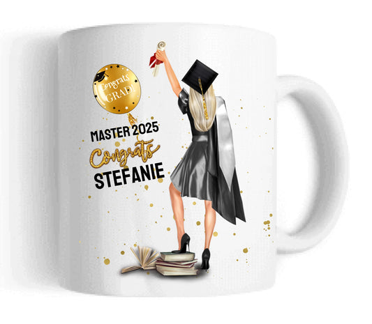 Personalisierte Tasse Geschenk Schulabschluß, Bachelor, Master, Doktor, Abitur, Abi, Absolvent 2023