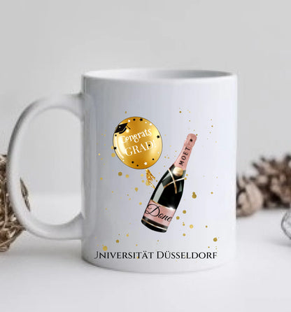Geschenk Schulabschluß Personalisierte Tasse, Abschlußgeschenk Bachelor, Master, Doktor, Abitur, Abi