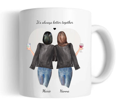Personalisiertes Beste Freundin Tasse - 2 Freundinnen Geburtstagsgeschenk, Weihnachtsgeschenk