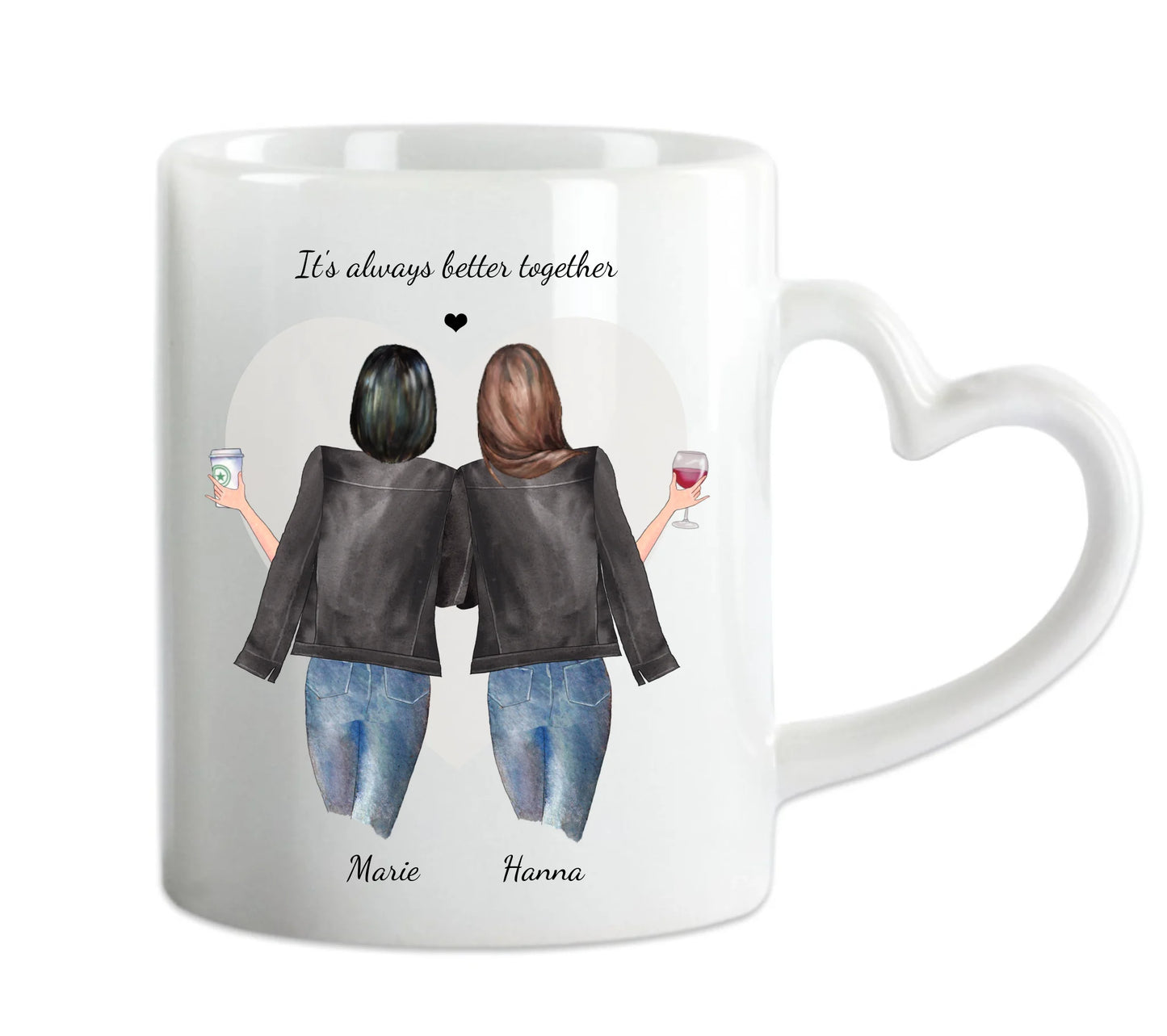 Personalisiertes Beste Freundin Tasse - 2 Freundinnen Geburtstagsgeschenk, Weihnachtsgeschenk