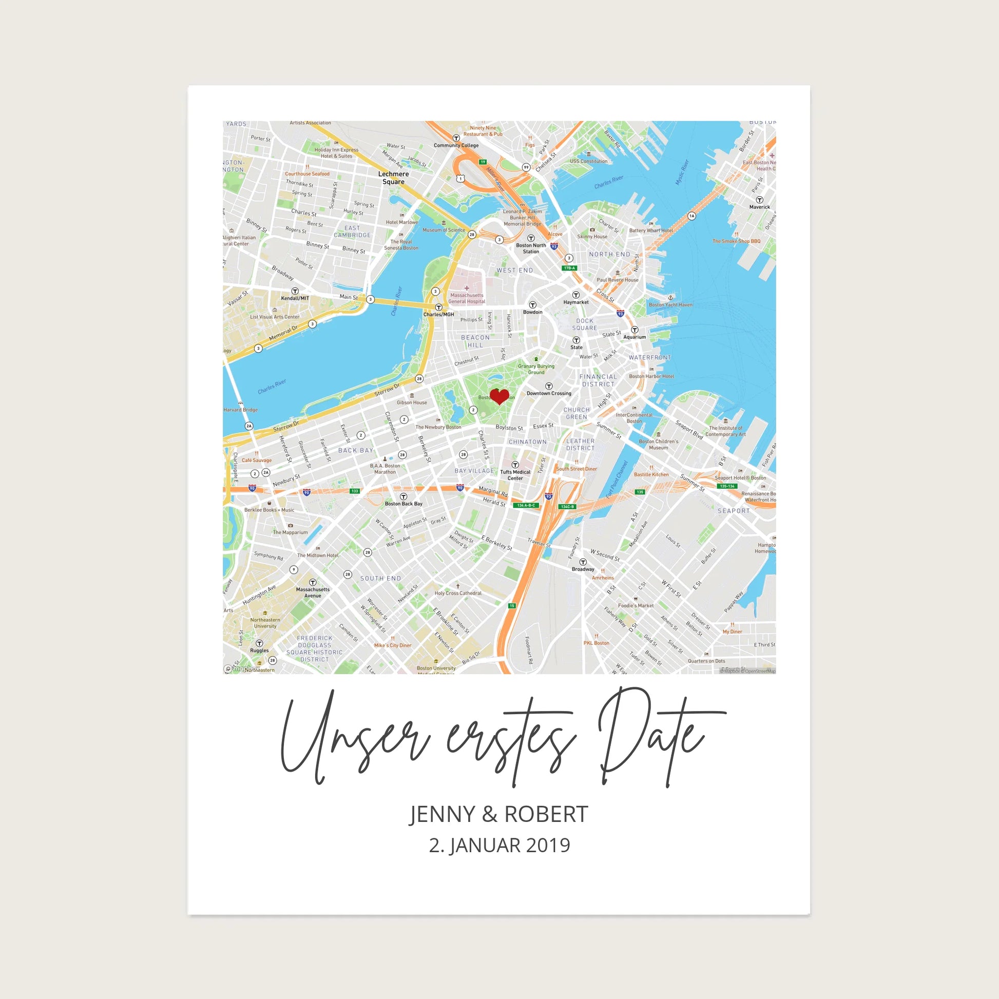 "Unser erstes Date" Jahrestag, Valentinstag Geschenk Hochzeitsgeschenk "Wo alles begann" | Personalisiertes Poster | Koordinaten Bild Posters Poster