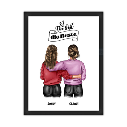 Beste Freundin Geburtstagsgeschenk Bild - BFF Poster für Mädchen, Freundin, Schwester, Kollegin