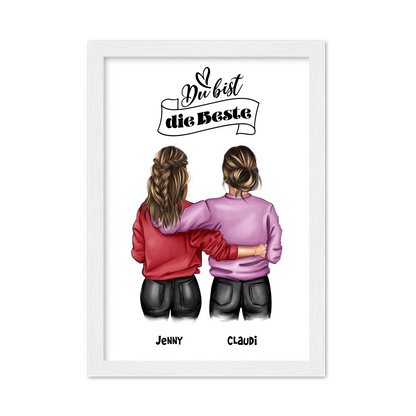 Beste Freundin Geburtstagsgeschenk Bild - BFF Poster für Mädchen, Freundin, Schwester, Kollegin