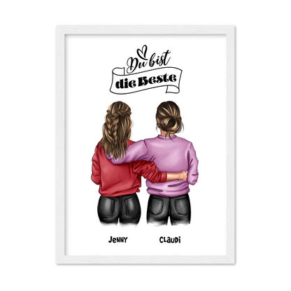 Beste Freundin Geburtstagsgeschenk Bild - BFF Poster für Mädchen, Freundin, Schwester, Kollegin