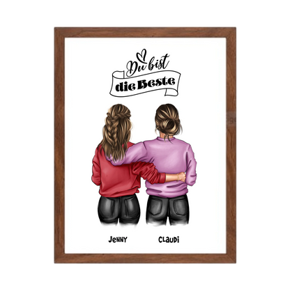 Beste Freundin Geburtstagsgeschenk Bild - BFF Poster für Mädchen, Freundin, Schwester, Kollegin