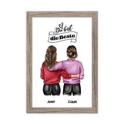 Beste Freundin Geburtstagsgeschenk Bild - BFF Poster für Mädchen, Freundin, Schwester, Kollegin