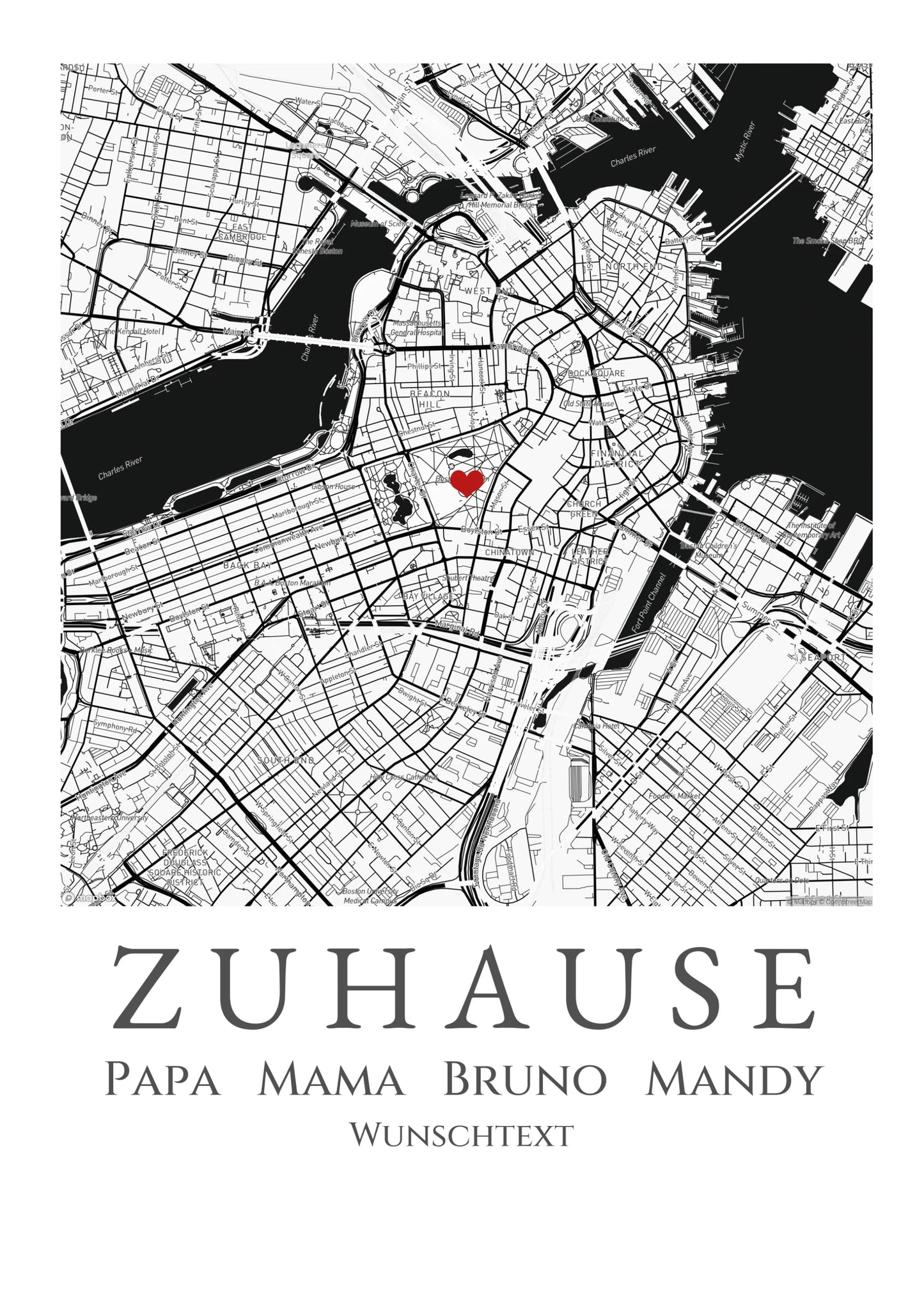 "Zuhause Poster" Personalsierte Stadtkarte | Geschenk Hochzeitstag | Jahrestag