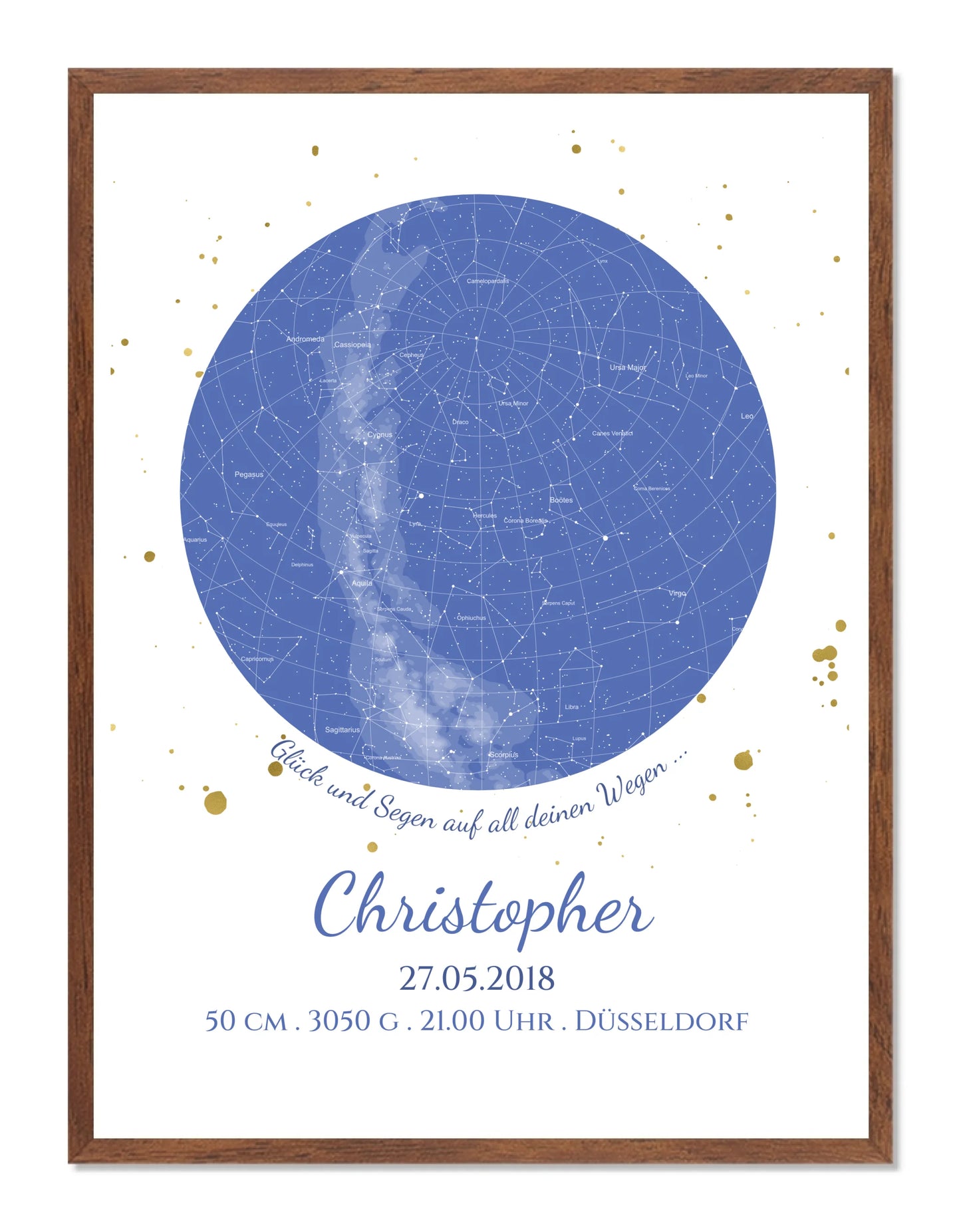 Geburtsgeschenk & Taufgeschenk Geburtsanzeige |  Poster Sternkarte Design | Babygeschenk zur Geburt, zur Taufe | Sternenbild Junge