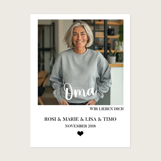 Oma Foto Poster Geschenk personalisiert mit Foto, Namen & Text Poster Default