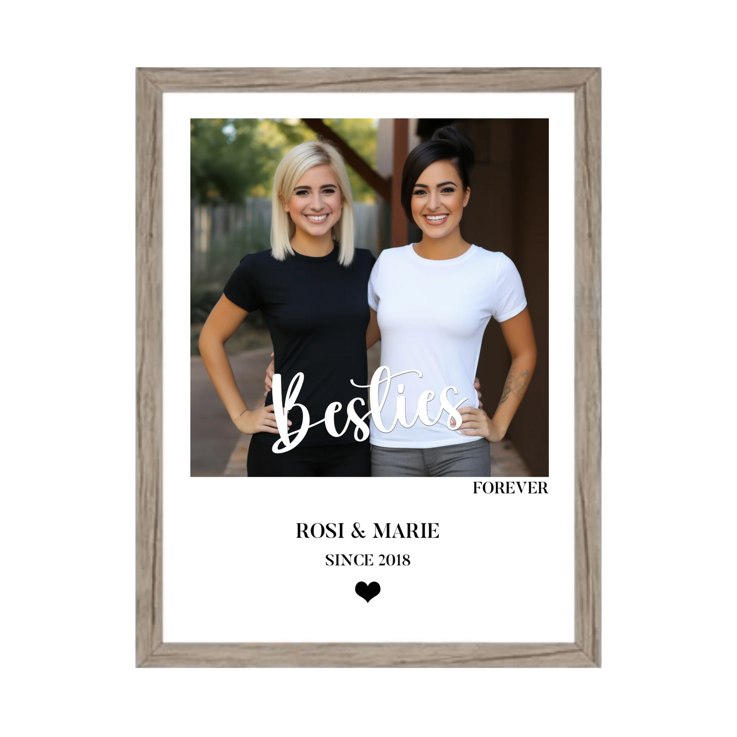 Geschenk für die beste Freundin "Besties" FOREVER Fotoposter - Erinnerungen die verbinden