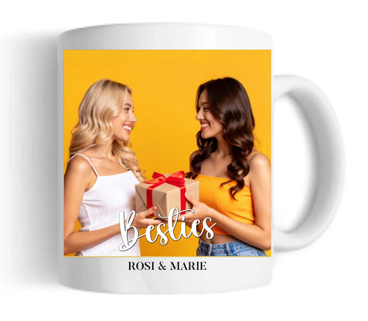 Personalisierte Tasse für Beste Freundin (2 Freundinnen) "Besties"