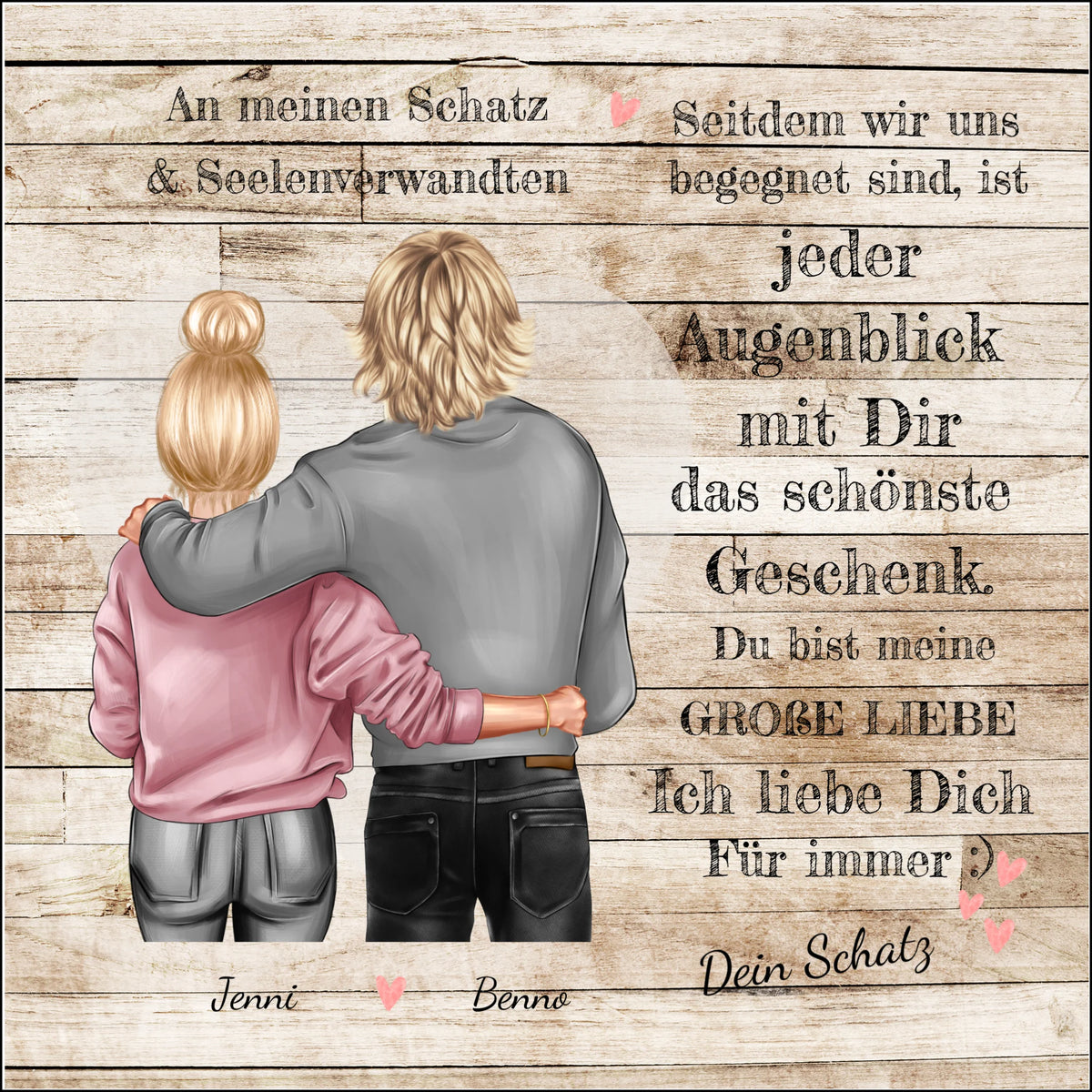 Lieblingsmensch Poster – Personalisiertes Geschenk für Partner & Pärchen Leinwanddruck Leinwandbild